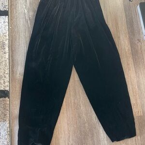 SOLD Eileen Fisher Size S Black Velvet Ankle Pants Stretch Dress Slacks